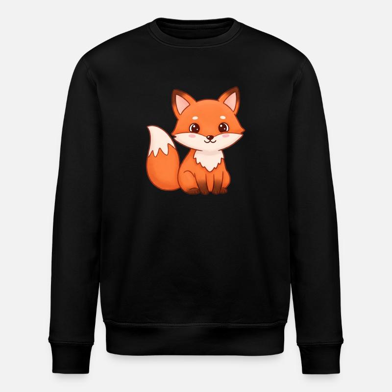 Tier Cartoon Fuchs - Stanley/Stella Unisex Bio-Sweatshirt ROLLER - Schwarz