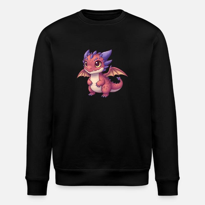 Dino Cartoon Drache - Stanley/Stella Unisex Bio-Sweatshirt ROLLER - Schwarz