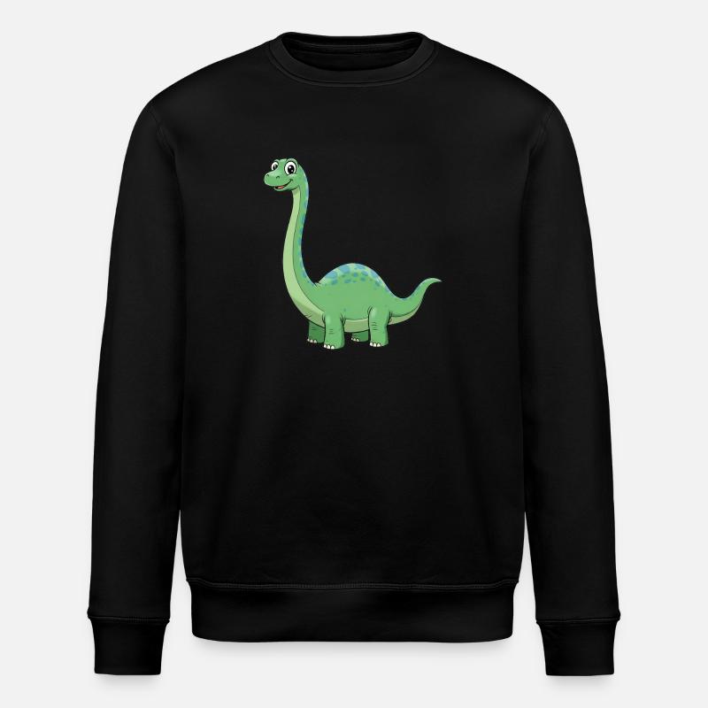 Dino Cartoon Diplodocus - Stanley/Stella Unisex Bio-Sweatshirt ROLLER - Schwarz
