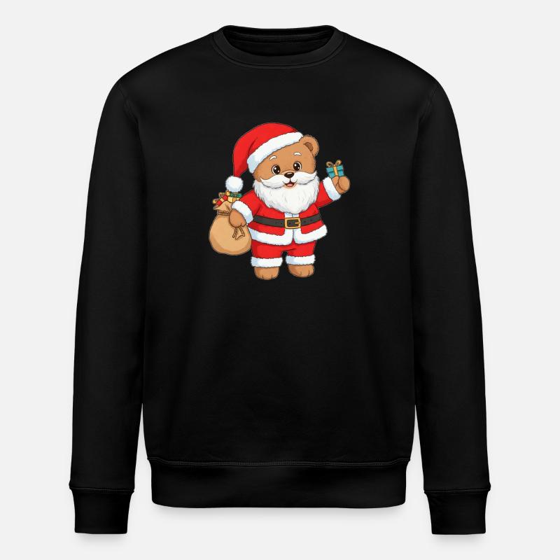Teddy Bear Santa Claus - Stanley/Stella ROLLER Unisex Organic Sweatshirt - black