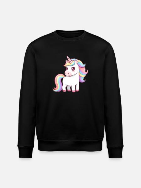 Tier Cartoon Einhorn - Stanley/Stella Unisex Bio-Sweatshirt ROLLER - Schwarz