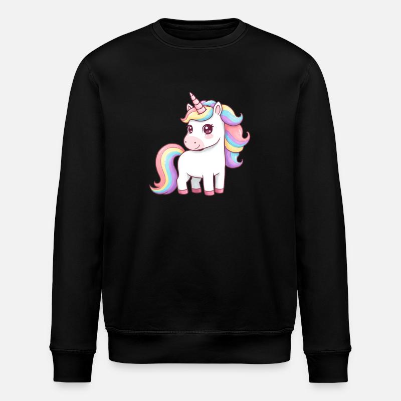 Tier Cartoon Einhorn - Stanley/Stella Unisex Bio-Sweatshirt ROLLER - Schwarz