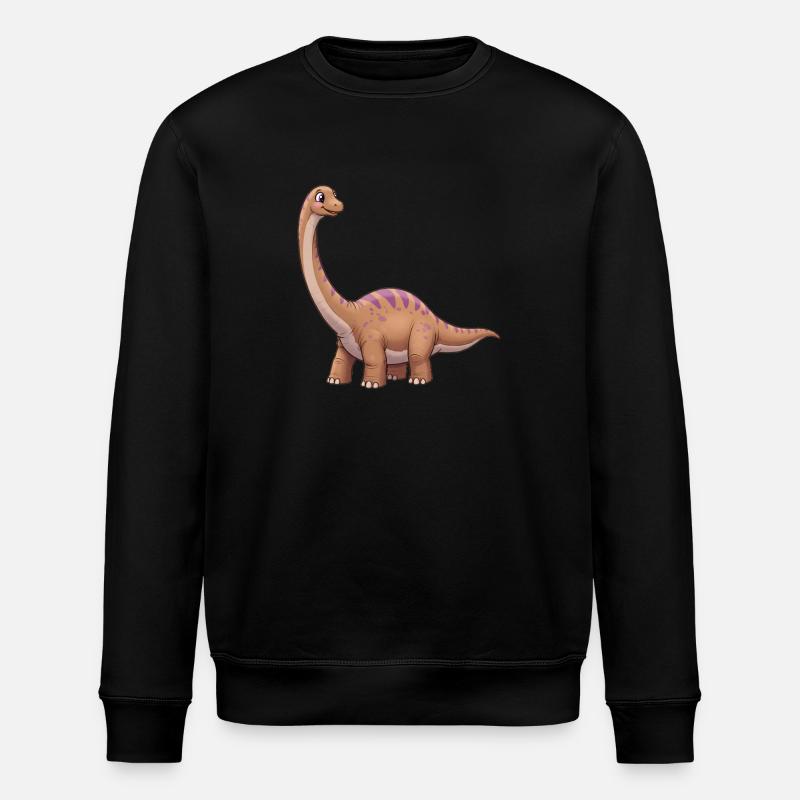 Dino Cartoon Apatosaurus - Stanley/Stella Unisex Bio-Sweatshirt ROLLER - Schwarz