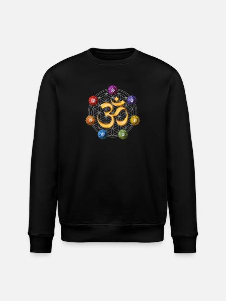 Yoga Chakra Symbols - Stanley/Stella ROLLER Unisex Organic Sweatshirt - black