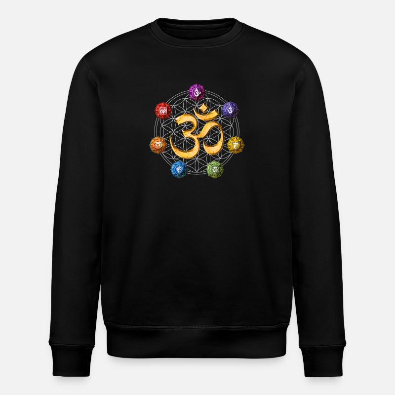 Yoga Chakra Symbole - Stanley/Stella Unisex Bio-Sweatshirt ROLLER - Schwarz