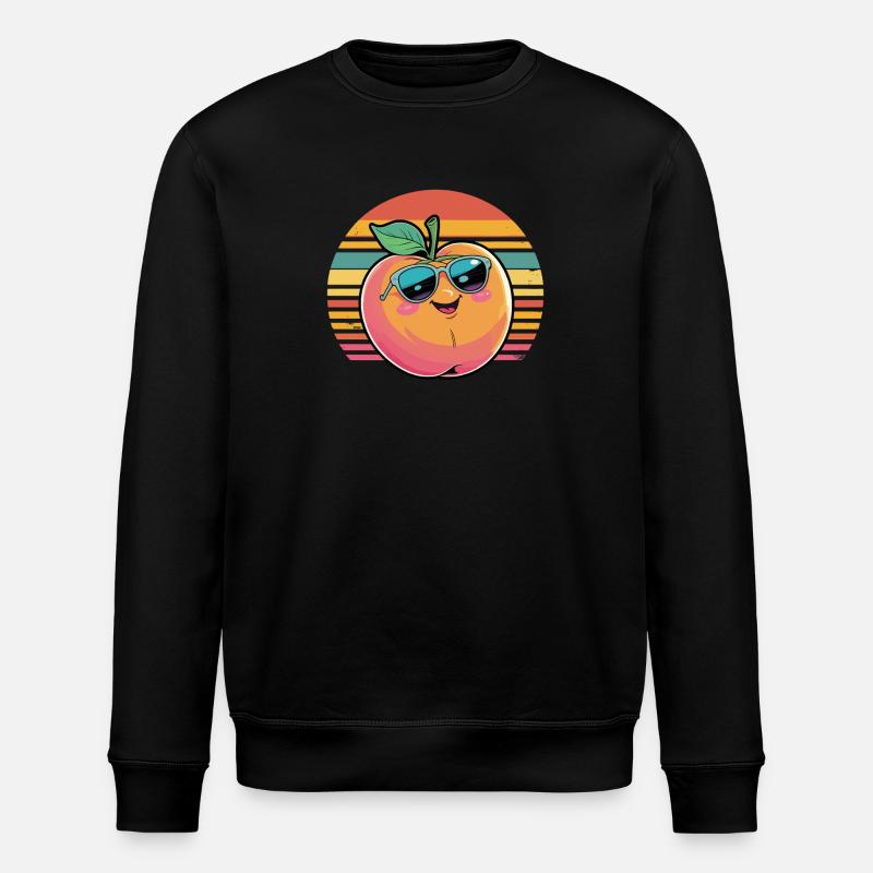 Pfirsich mit Sonnenbrille - Stanley/Stella Unisex Bio-Sweatshirt ROLLER - Schwarz