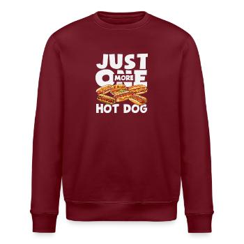 Nur Noch Ein Hot Dog Liebhaber Spruch - Stanley/Stella Unisex Bio-Sweatshirt ROLLER - Burgunderrot - Vorne - Nik (191cm)