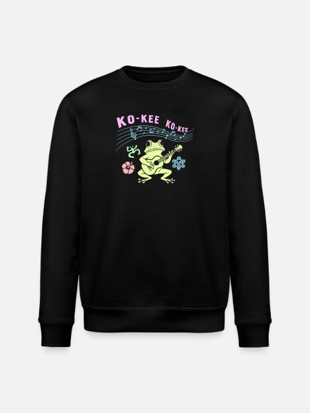 Ko-Kee Frog Playing Guitar Melody - Stanley/Stella ROLLER Unisex Organic Sweatshirt - black