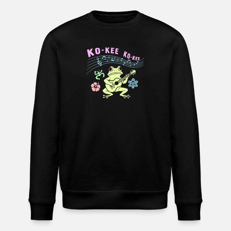 Ko-Kee Frog Playing Guitar Melody - Stanley/Stella ROLLER Unisex Organic Sweatshirt - black
