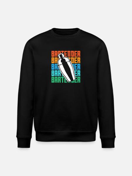 Bartender Shaker Retro Style Design - Stanley/Stella ROLLER Unisex Organic Sweatshirt - black