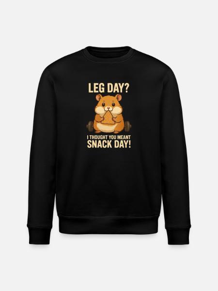 Hamster "Leg day"? - Stanley/Stella ROLLER Unisex Organic Sweatshirt - black