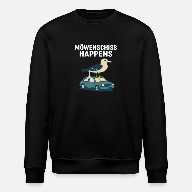 Moewenschiss happens - Stanley/Stella Unisex Bio-Sweatshirt ROLLER - Schwarz