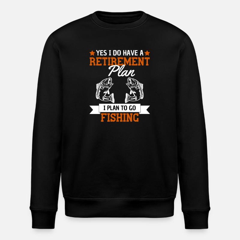 Lustiger Rente Angler Spruch Ruhestand - Stanley/Stella Unisex Bio-Sweatshirt ROLLER - Schwarz