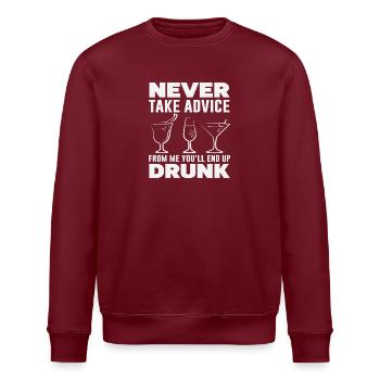 Barkeeper Humor Nie Nüchtern Beratung - Stanley/Stella Unisex Bio-Sweatshirt ROLLER - Burgunderrot - Vorne - Nik (191cm)