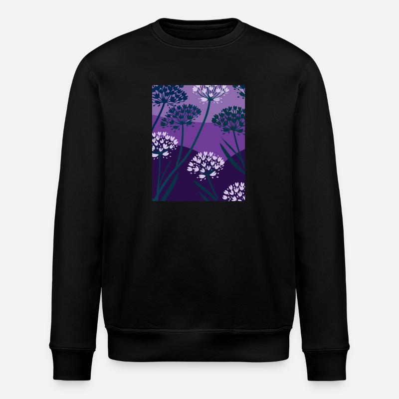 Fleurs, Plantes, Fleurs - Violet - Sweat bio ROLLER Stanley/Stella Unisexe - noir