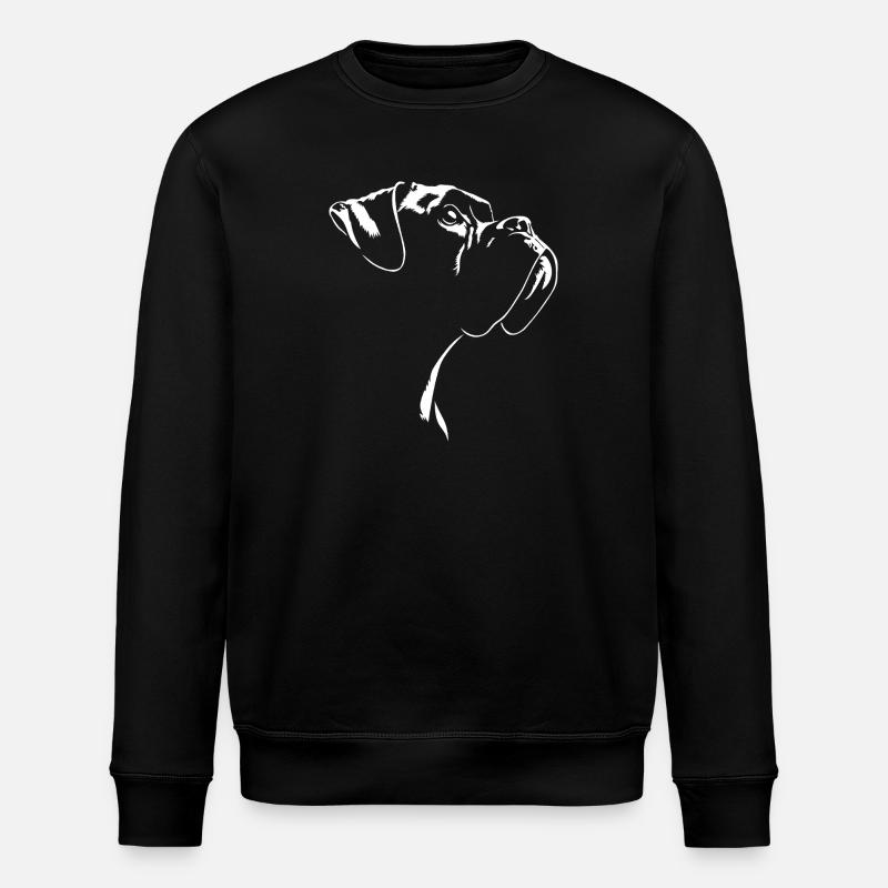 Boxer Silhouette Hunde Hund Wilsigns - Stanley/Stella Unisex Bio-Sweatshirt ROLLER - Schwarz