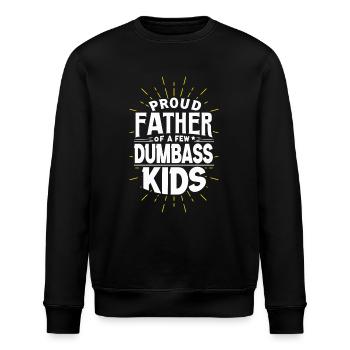 Papa Fun Geschenkidee Father Of A Few Dumbass Kids - Stanley/Stella Unisex Bio-Sweatshirt ROLLER - Schwarz - Vorne - Nik (191cm)