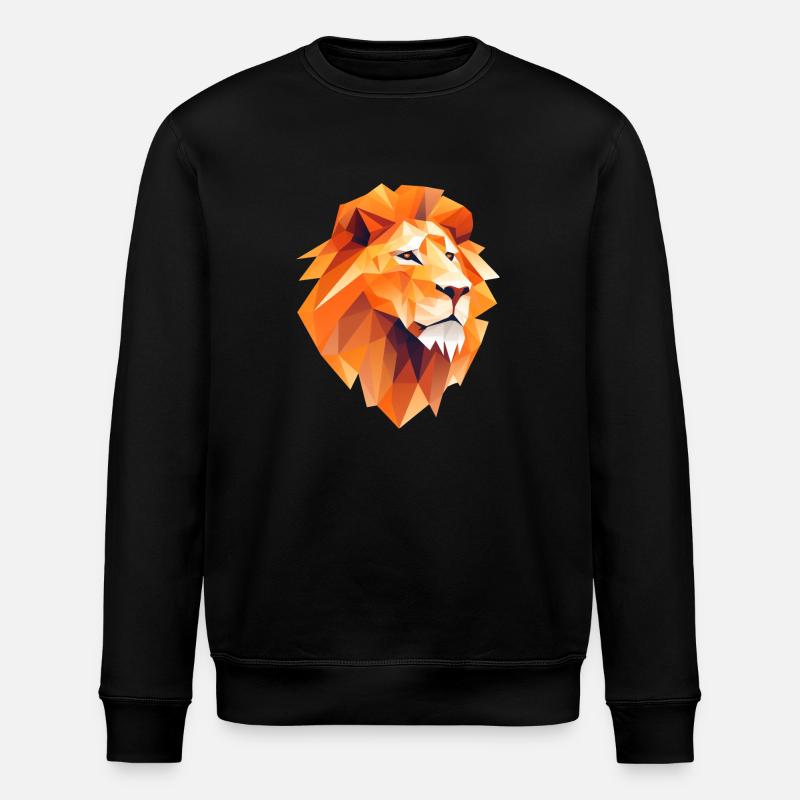 Löwenkopf Low Poly Logo Design - Stanley/Stella Unisex Bio-Sweatshirt ROLLER - Schwarz