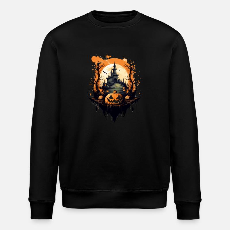 Halloween-Szene - Stanley/Stella Unisex Bio-Sweatshirt ROLLER - Schwarz
