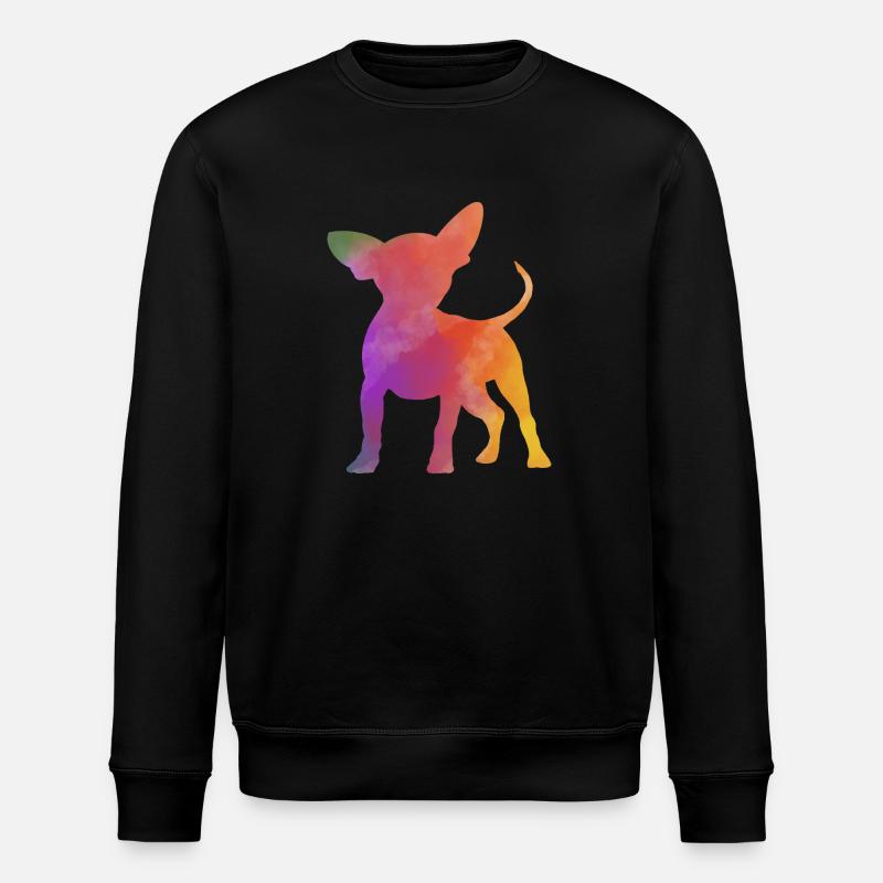 Regenbogen Chihuahua - Stanley/Stella Unisex Bio-Sweatshirt ROLLER - Schwarz