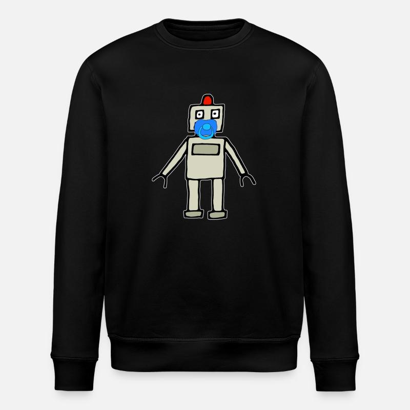Baby robot with pacifier - Stanley/Stella ROLLER Unisex Organic Sweatshirt - black