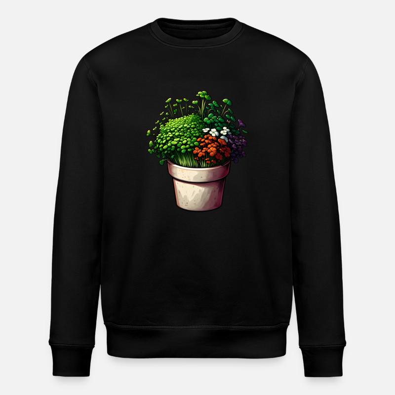 Microgreens Agriculture Vegan Sprouts - Stanley/Stella ROLLER Unisex Organic Sweatshirt - black