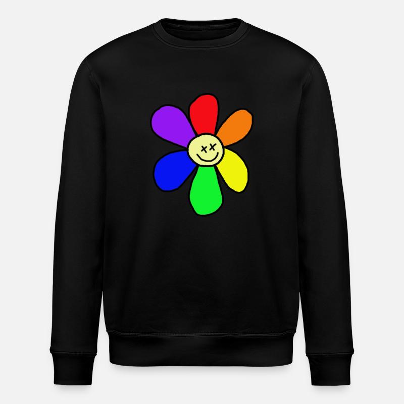Regenbogen-Blume - Stanley/Stella Unisex Bio-Sweatshirt ROLLER - Schwarz