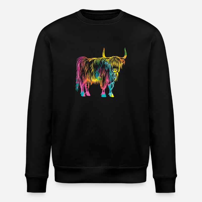 Cow Cattle Highland Cattle - Stanley/Stella ROLLER Unisex Organic Sweatshirt - black