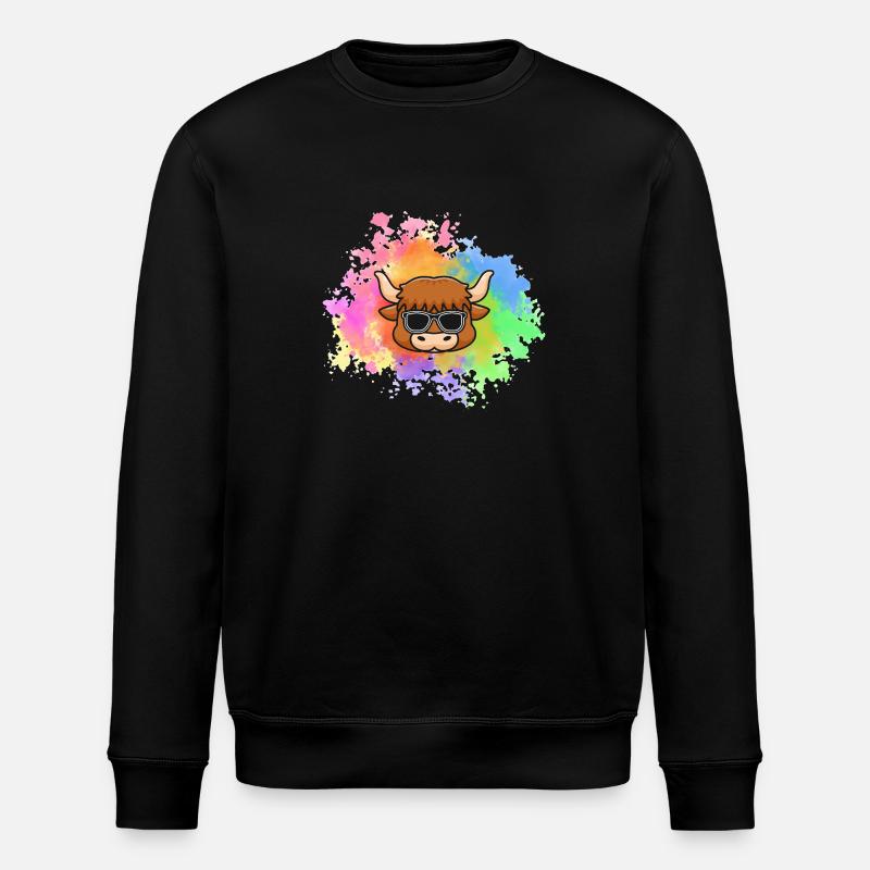 Bovins de buffle Bœufs - Sweat bio ROLLER Stanley/Stella Unisexe - noir