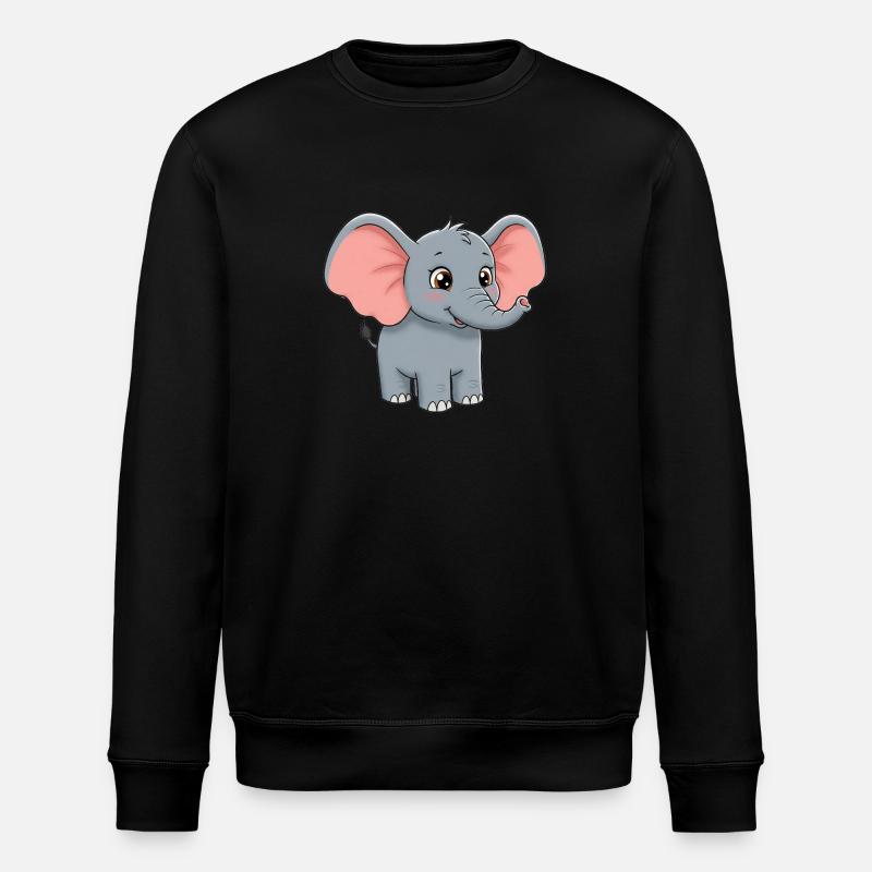Tier Cartoon Elefant - Stanley/Stella Unisex Bio-Sweatshirt ROLLER - Schwarz
