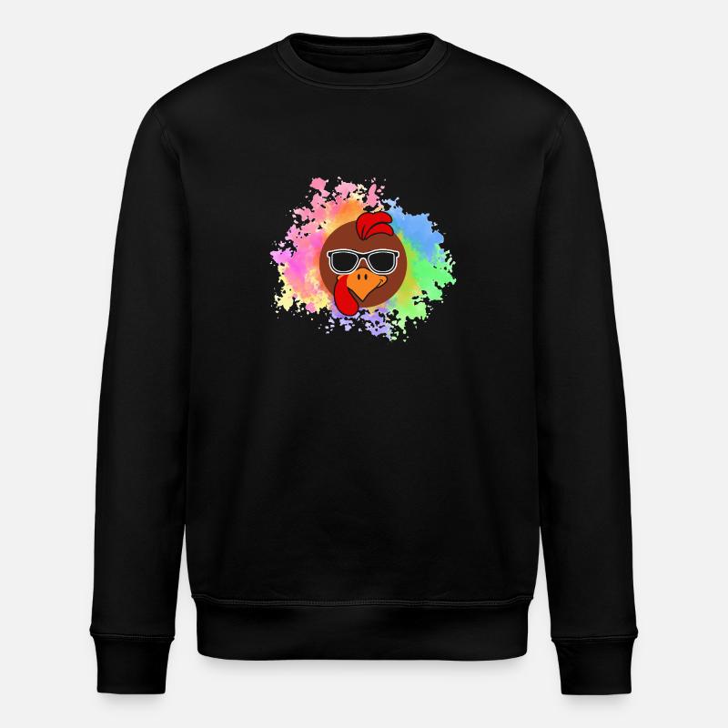 Hühner Hahn Truthahn - Stanley/Stella Unisex Bio-Sweatshirt ROLLER - Schwarz