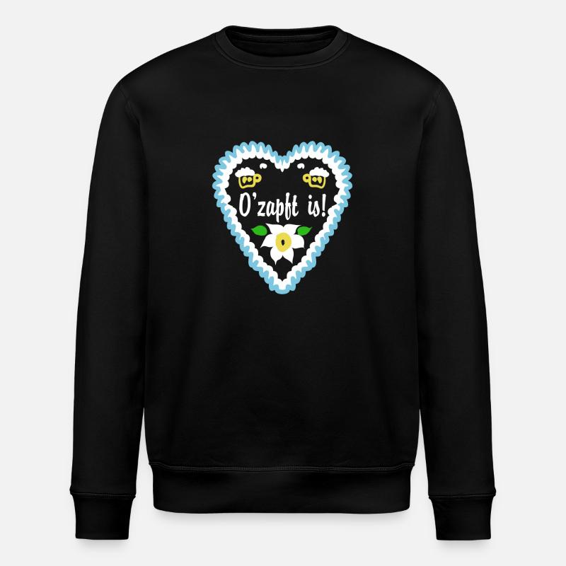 O'zapft is Lebkuchenherz - Stanley/Stella Unisex Bio-Sweatshirt ROLLER - Schwarz