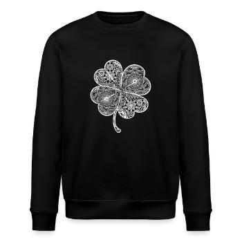 Vierblättriges Kleeblatt Geschenk Irland Mandala - Stanley/Stella Unisex Bio-Sweatshirt ROLLER - Schwarz - Vorne - Nik (191cm)