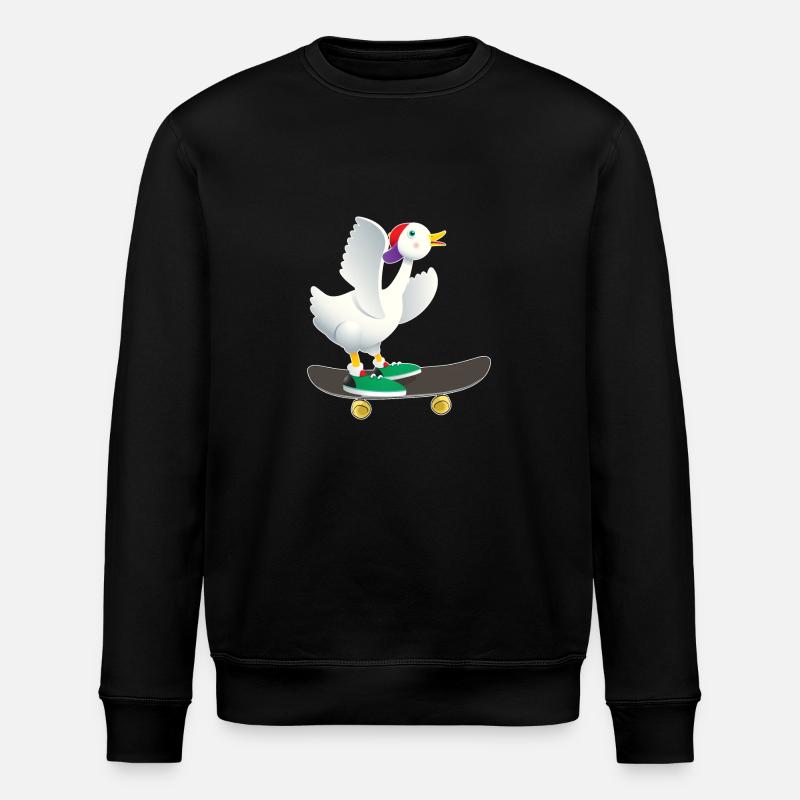 Skater Ente - Stanley/Stella Unisex Bio-Sweatshirt ROLLER - Schwarz