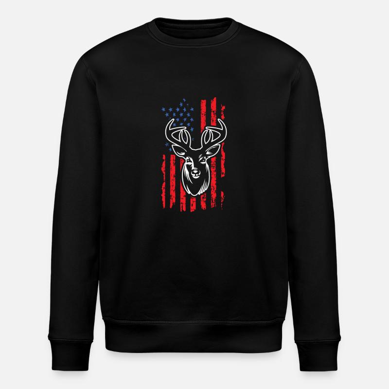 Chasse au cerf - Sweat bio ROLLER Stanley/Stella Unisexe - noir