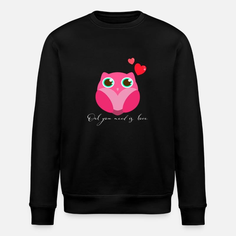 Eule Uhu - Stanley/Stella Unisex Bio-Sweatshirt ROLLER - Schwarz