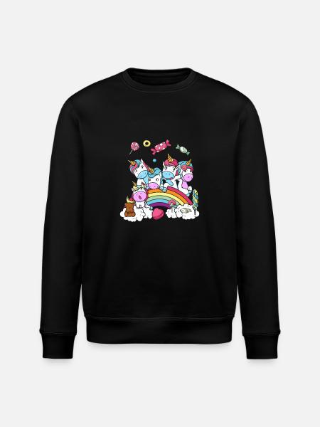 Birthday Gift Unicorn Party Daughter - Stanley/Stella ROLLER Unisex Organic Sweatshirt - black