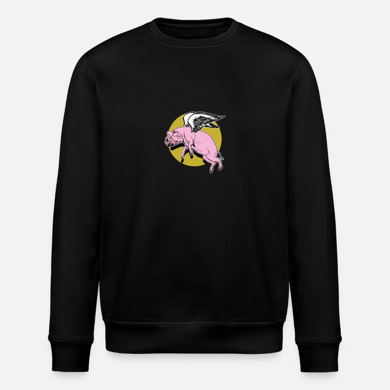 Flying Pig - Stanley/Stella ROLLER Unisex Organic Sweatshirt - black