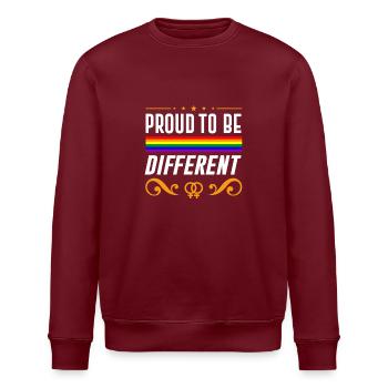 Proud to be different - Stanley/Stella Unisex Bio-Sweatshirt ROLLER - Burgunderrot - Vorne - Nik (191cm)