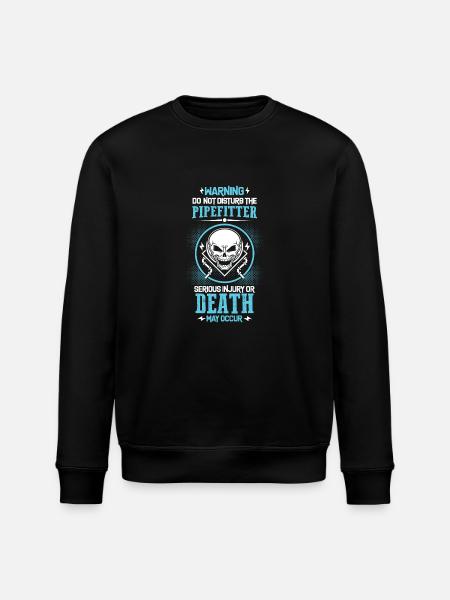 Pipefitter's Warning - Stanley/Stella ROLLER Unisex Organic Sweatshirt - black