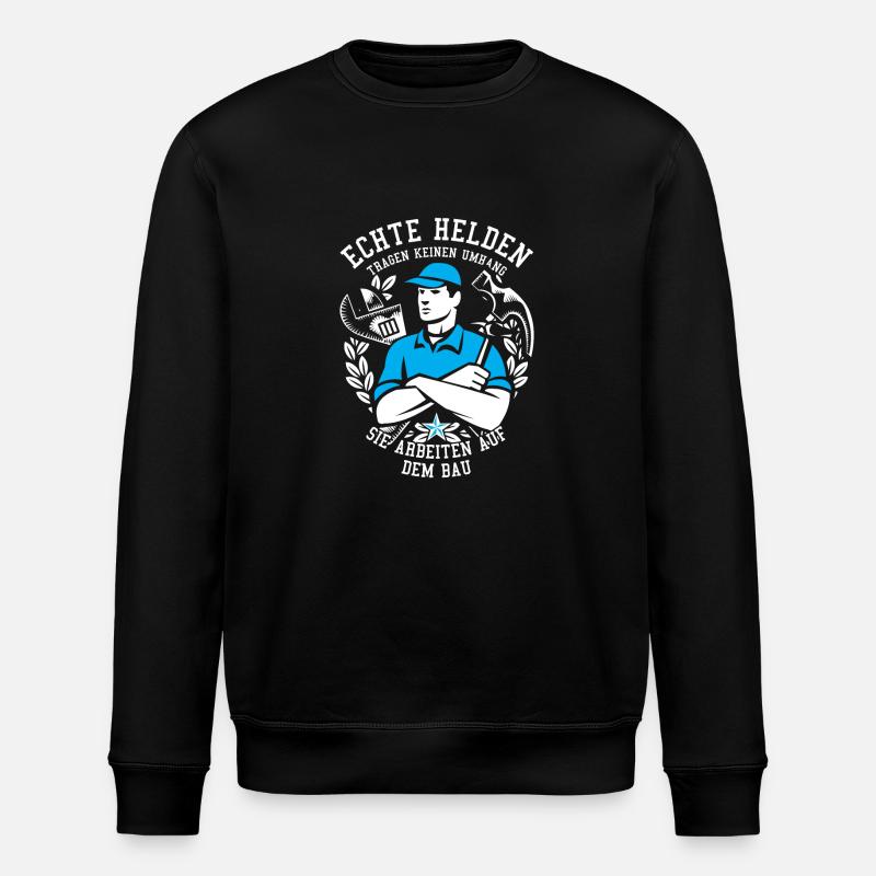 Bauarbeiter Shirt · Baustelle · Bagger · Helden - Stanley/Stella Unisex Bio-Sweatshirt ROLLER - Schwarz