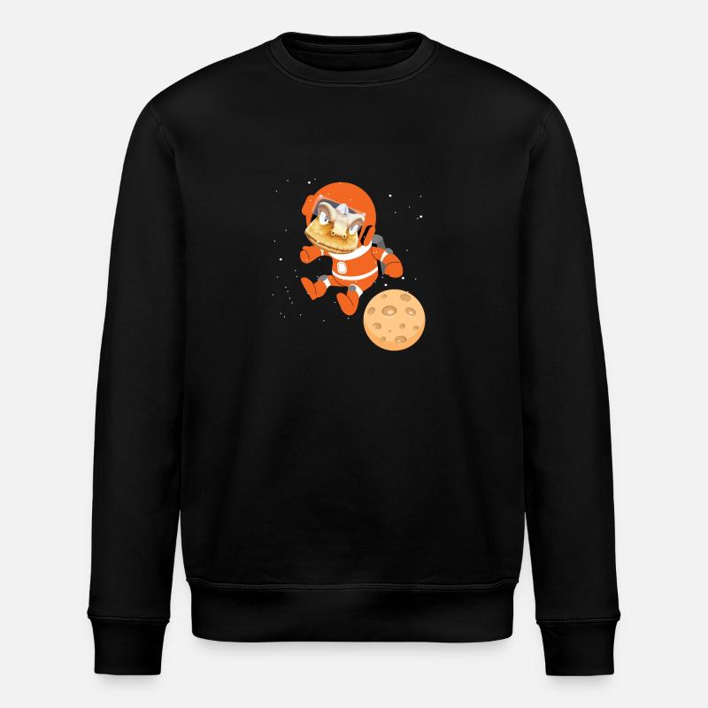 Space Astronaut Dinosaur - Stanley/Stella ROLLER Unisex Organic Sweatshirt - black