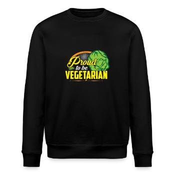 Proud to be Vegetarian - Stanley/Stella Unisex Bio-Sweatshirt ROLLER - Schwarz - Vorne - Nik (191cm)