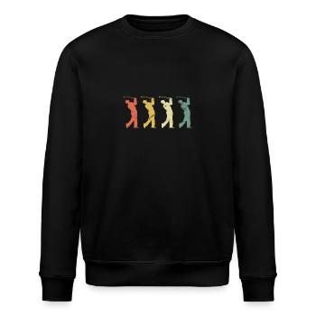 vintage Golfer retro Geschenk Polo - Stanley/Stella Unisex Bio-Sweatshirt ROLLER - Schwarz - Vorne - Nik (191cm)