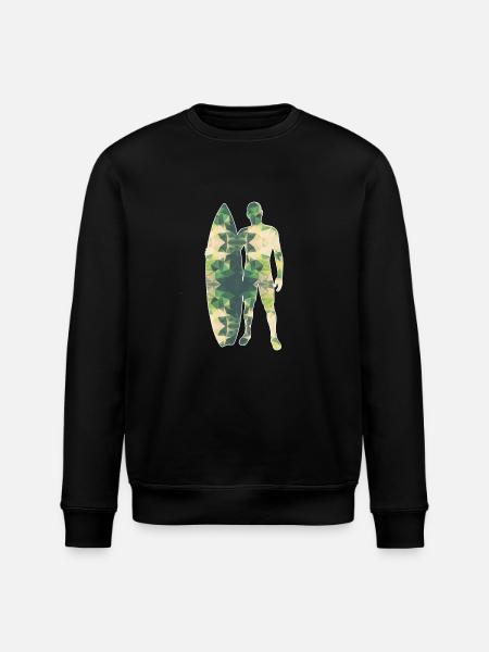 Polygone surfeur vert - Sweat bio ROLLER Stanley/Stella Unisexe - noir