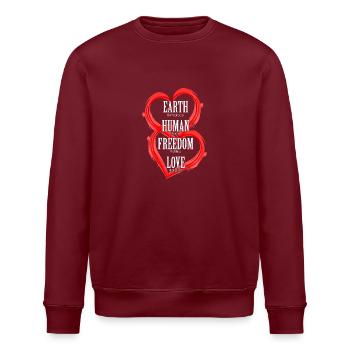 Amour anti racisme politique religion cadeau - Sweat bio ROLLER Stanley/Stella Unisexe - bordeaux - Devant - Nik (191cm)
