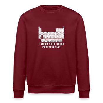 I Wear This Shirt Periodically Periodensystem Tee - Stanley/Stella Unisex Bio-Sweatshirt ROLLER - Burgunderrot - Vorne - Nik (191cm)