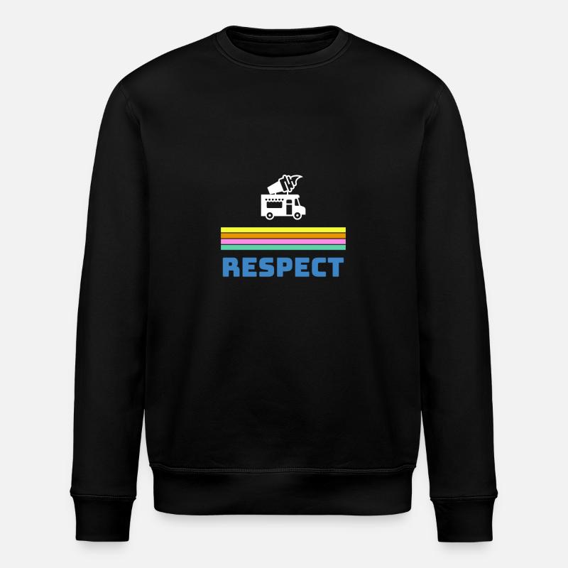 Respect the man in the ice cream van - Stanley/Stella ROLLER Unisex Organic Sweatshirt - black