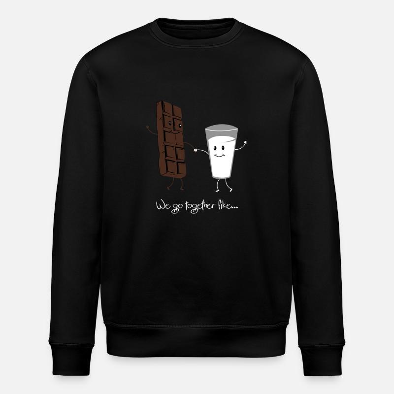 milk chocolate - Stanley/Stella ROLLER Unisex Organic Sweatshirt - black
