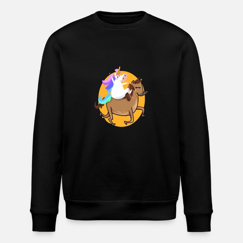 reitendes Einhorn - Stanley/Stella Unisex Bio-Sweatshirt ROLLER - Schwarz
